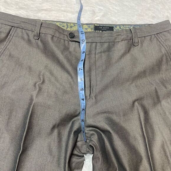 TED BAKER LONDON Mens Cotton Grey Dress Pants Size 38 Regular 31" Inseam - Picture 6 of 9